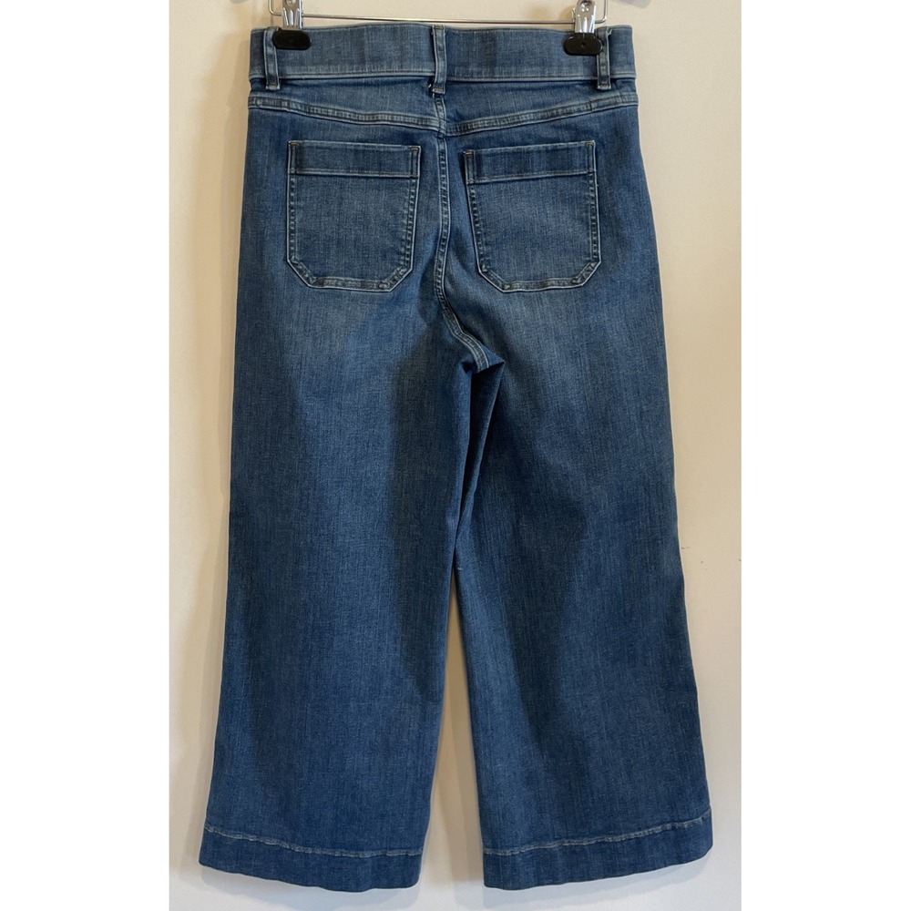 Spanx Air Essential Wide Leg High Rise Patch Pocket Jeans Pull-On Size M Stretch - Picture 10 of 16